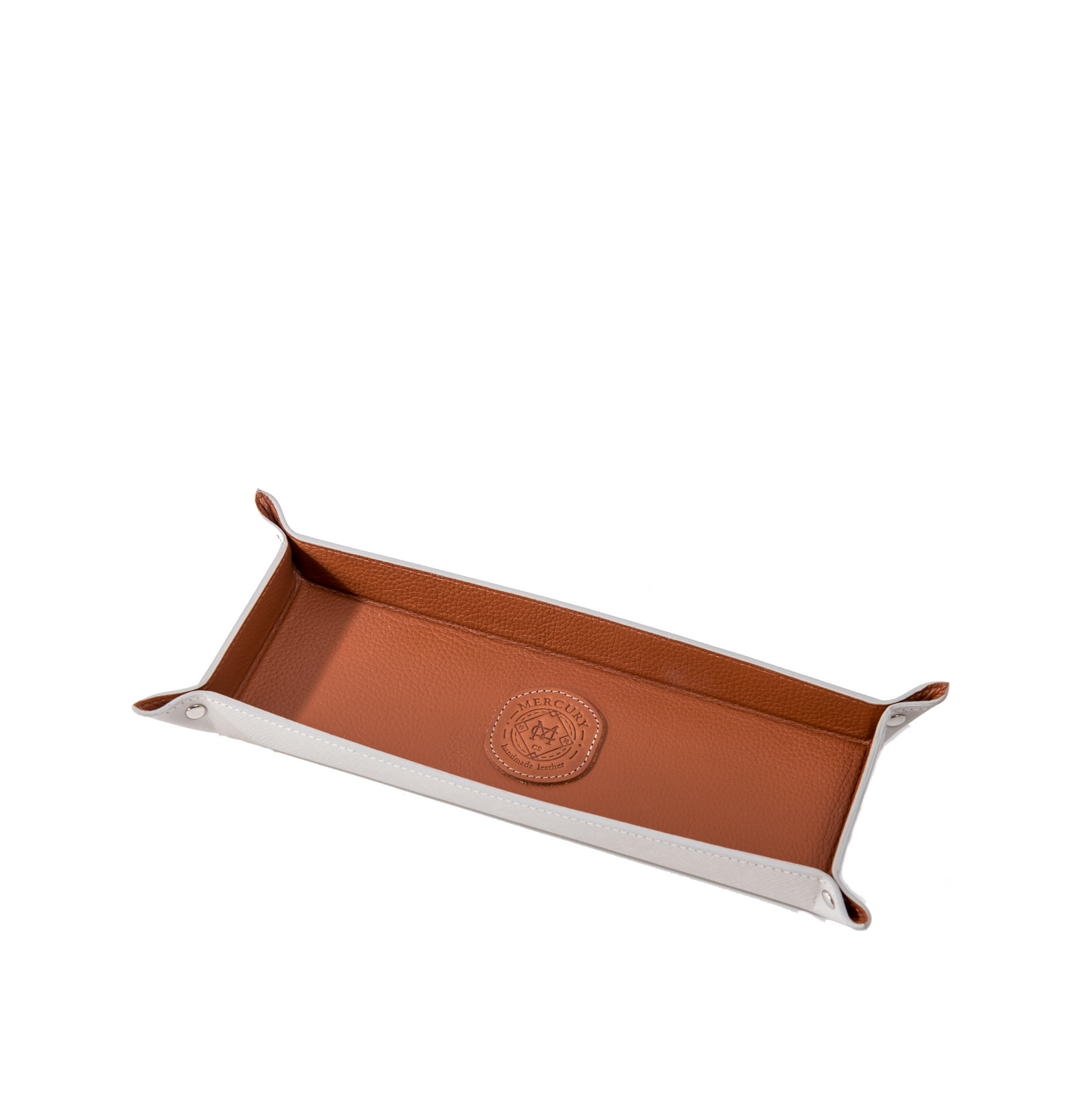 Mercury Leather elongated storage tray