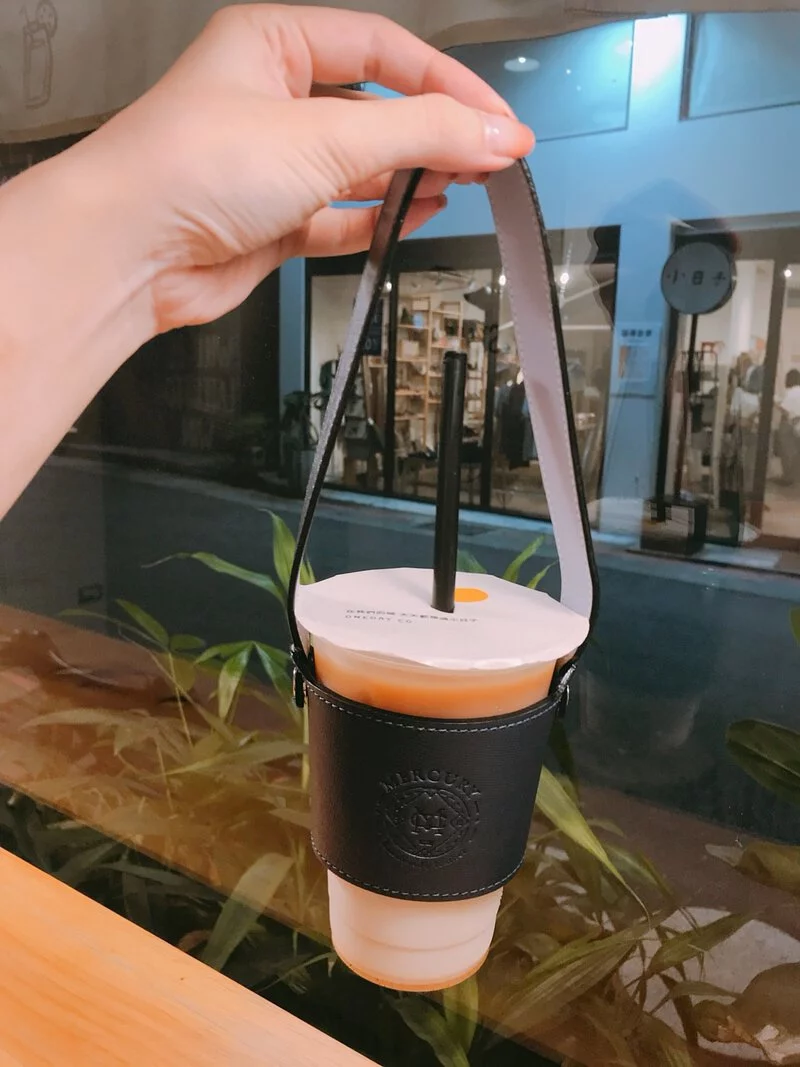 真皮隨身杯提袋 (可拆)
