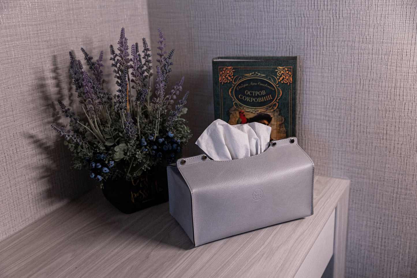 Mercury Tissue Box - Recycled Leather