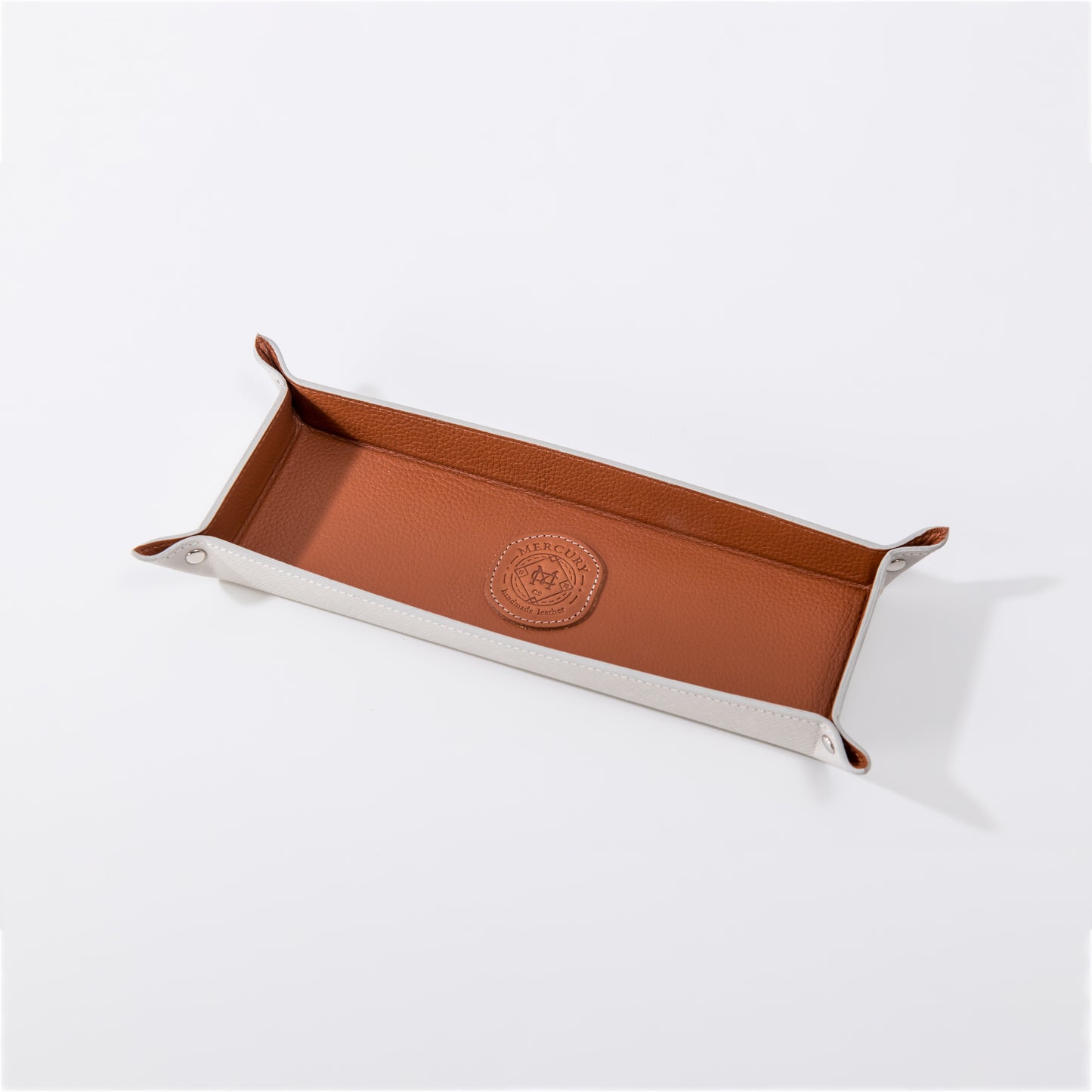 Mercury Leather elongated storage tray