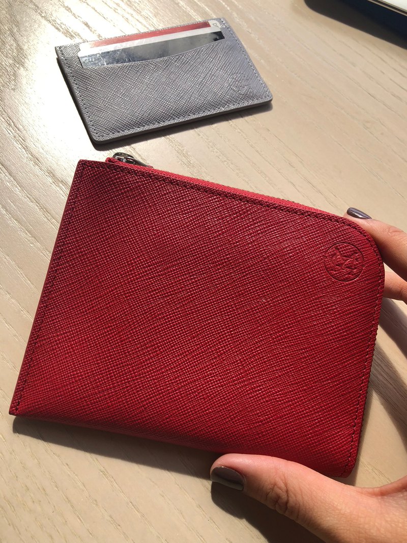 Mercury Leather Half-Zip Wallet Multifunctional Utility Wallet Card Holder Coin Purse