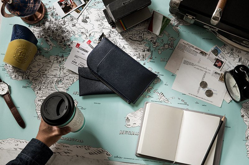 Mercury Leather Passport Wallet Multi-layer Card Holder Boarding Pass Banknote Holder