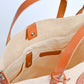 Mercury dual-purpose burlap leather shoulder bag custom branded tag