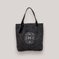 Mercury Black Shoulder, Front/Back Double Logo Thick Canvas Bag Leather Tag Custom Branding