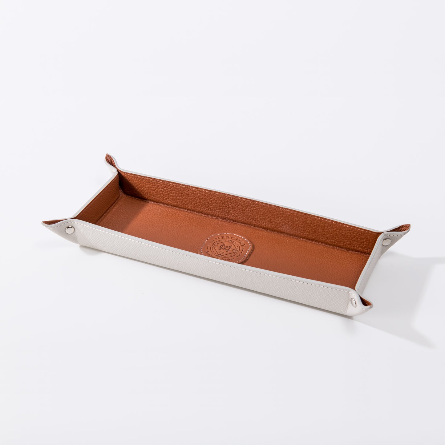 Mercury Leather elongated storage tray