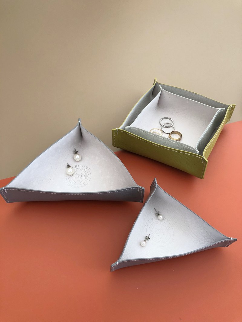 Mercury leather triangle storage tray jewelry storage tray sundries storage tray